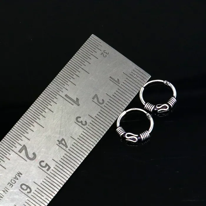 TRIBAL ORNAMENTS Earrings Amazing Cultural new fancy stylish small 925 sterling silver handmade hoops earrings bali pretty gifting bali tribal jewelry india s1217 TRIBAL ORNAMENTS Earrings Amazing Cultural new fancy stylish small 925 sterling silver handmade hoops earrings bali pretty gifting bali tribal jewelry india s1217