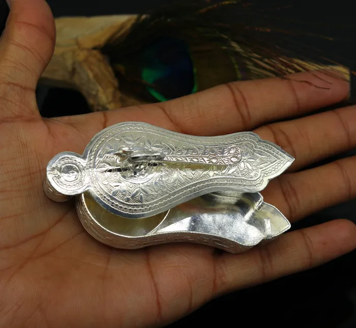 TRIBAL ORNAMENTS Rings 925 sterling silver handmade fabulous unique design peacock trinket box brides gift casket box silver article silver utensils su65