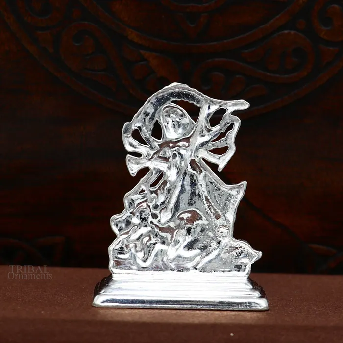 TRIBAL ORNAMENTS Rings Sterling silver Goddess kali maa mother kalika Articles Indian Silver Idols handcrafted Mataji statue sculpture amazing gifting Art467