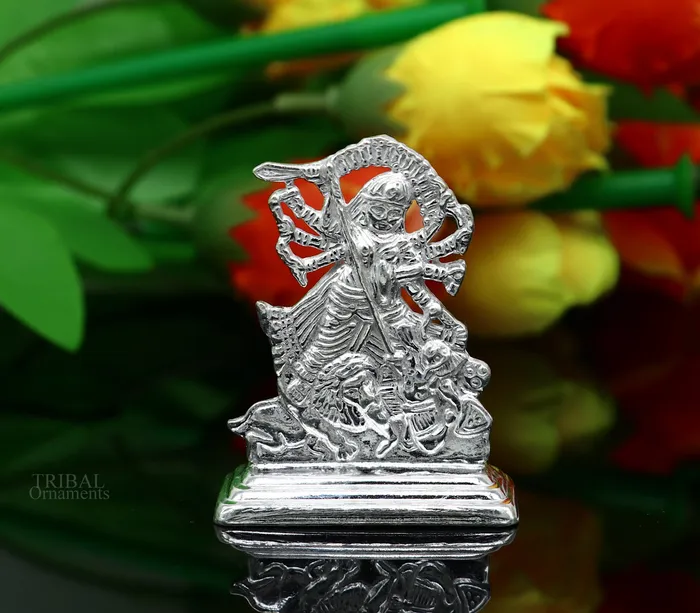 TRIBAL ORNAMENTS Rings Sterling silver Goddess kali maa mother kalika Articles Indian Silver Idols handcrafted Mataji statue sculpture amazing gifting Art467