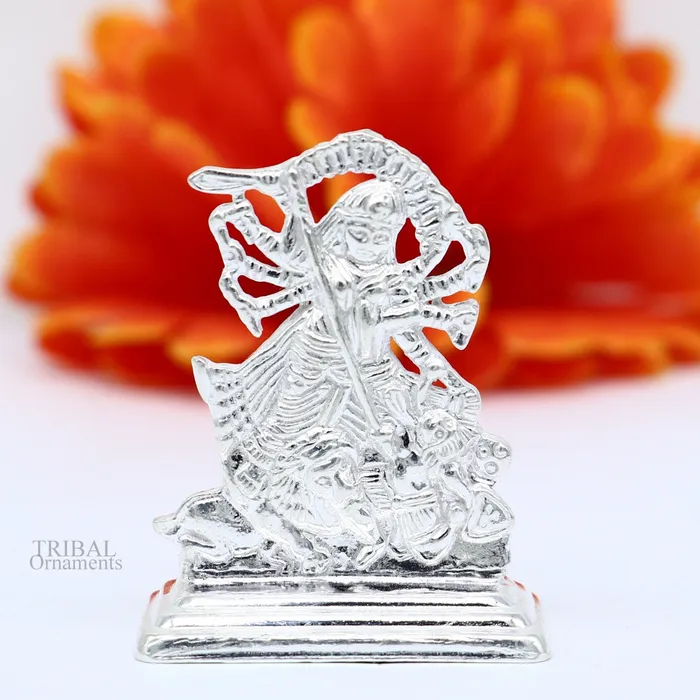 TRIBAL ORNAMENTS Rings Sterling silver Goddess kali maa mother kalika Articles Indian Silver Idols handcrafted Mataji statue sculpture amazing gifting Art467