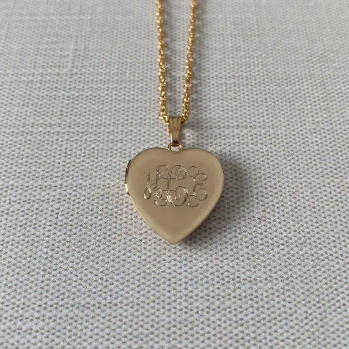 14K Gold Filled 19mm Heart Locket Necklace Croghans Necklaces