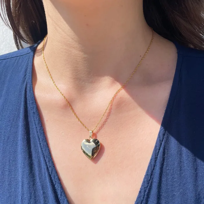 14K Gold Filled 19mm Heart Locket Necklace Croghans Necklaces