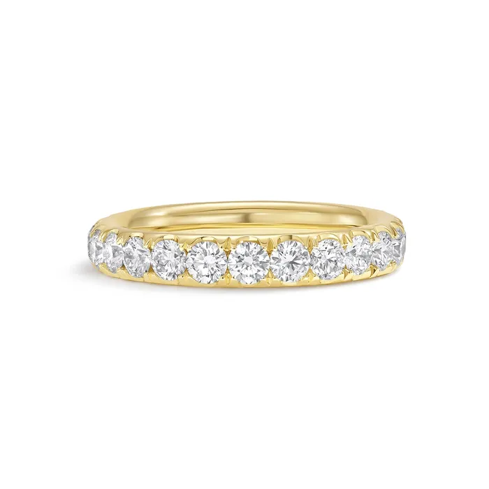 14K Yellow Gold Diamond Eternity Band Wedding Bands Rings