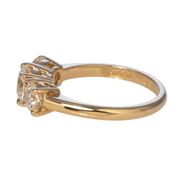 2ctw Round Brilliant Diamond ThreeStone 14K Gold Engagement Ring Croghans Rings