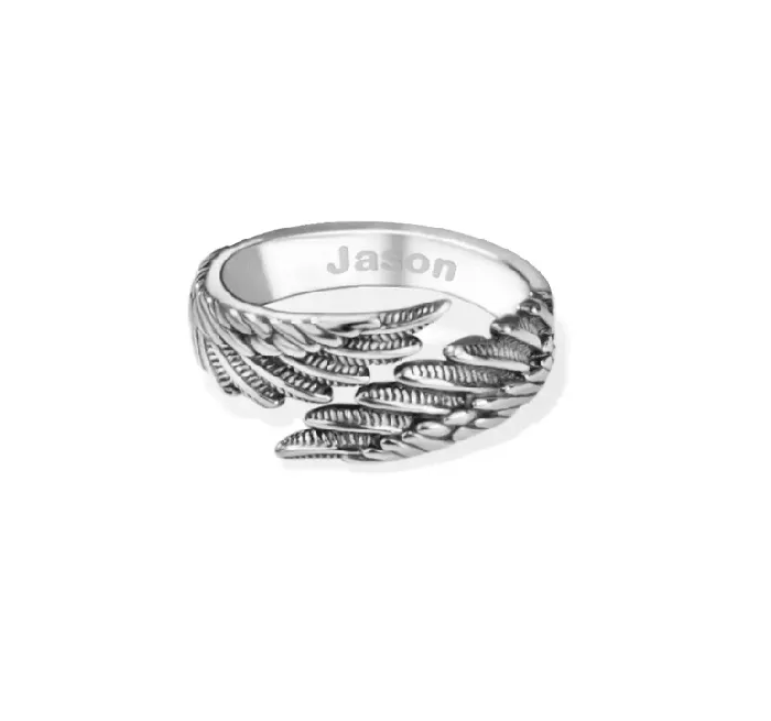 Adjustable 925 Sterling Silver Guardian Angel Wings Ring Personalized Unisex Memorial Jewelry for Men and Women Belbren Rings Adjustable 925 Sterling Silver Guardian Angel Wings Ring Personalized Unisex Memorial Jewelry for Men and Women Belbren Rings