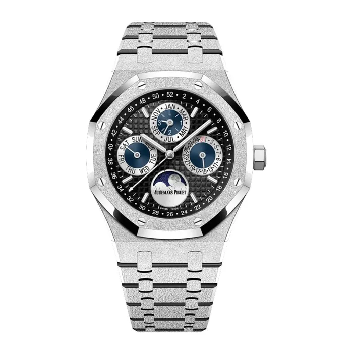 Audemars Piguet Bracelets Audemars Piguet Royal Oak Frosted Gold Perpetual Calendar 41mm Mens Watch Ref 26574BCGG1224BC01 Black Moonphase Dial 18K White Gold Bracelet Audemars Piguet Bracelets Audemars Piguet Royal Oak Frosted Gold Perpetual Calendar 41mm Mens Watch Ref 26574BCGG1224BC01 Black Moonphase Dial 18K White Gold Bracelet