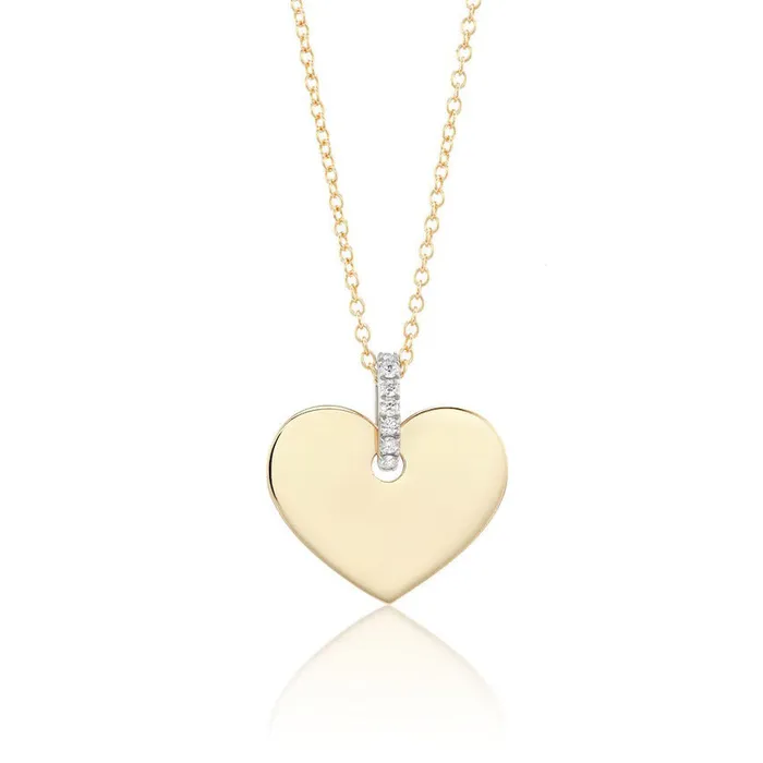 Aurelia Demark Aurelia Demark 18K Gold Diamond Heart Pendant Necklace Necklaces Aurelia Demark Aurelia Demark 18K Gold Diamond Heart Pendant Necklace Necklaces
