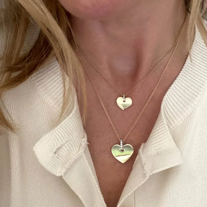 Aurelia Demark Aurelia Demark 18K Gold Diamond Heart Pendant Necklace Necklaces