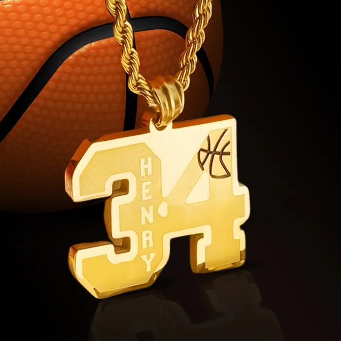 Belbren Custom Basketball Necklace Personalized Jersey Number Name Stainless Steel Pendant Sports Gift for Players and Fans Necklaces Belbren Custom Basketball Necklace Personalized Jersey Number Name Stainless Steel Pendant Sports Gift for Players and Fans Necklaces