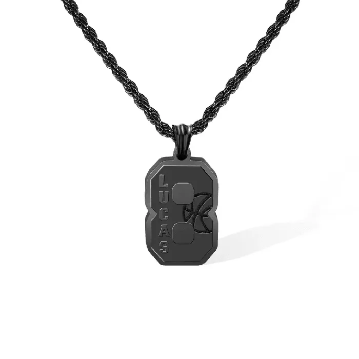 Belbren Custom Basketball Necklace Personalized Jersey Number Name Stainless Steel Pendant Sports Gift for Players and Fans Necklaces