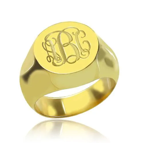Belbren Rings Customizable Monogram Signet Ring Personalized Unisex Initials Engraved Jewelry