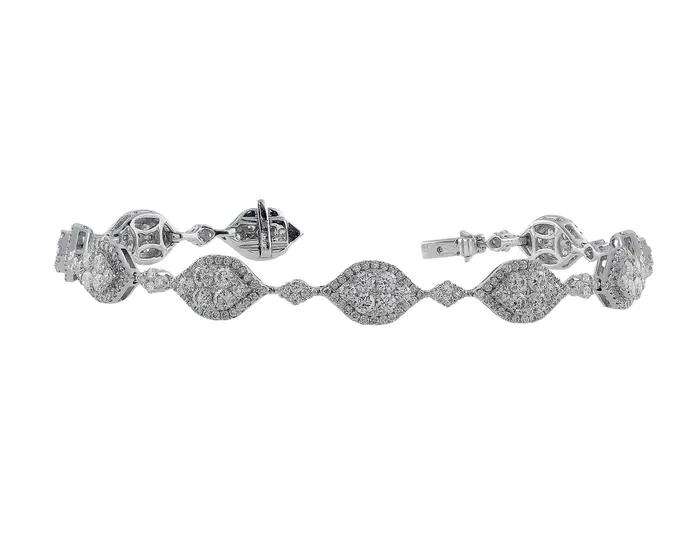 Bracelets CJ Charles Jewelers 18k White Gold Diamond MarquiseShaped Bracelet Bracelets CJ Charles Jewelers 18k White Gold Diamond MarquiseShaped Bracelet