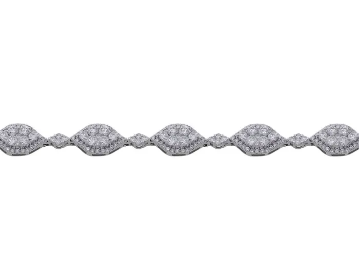Bracelets CJ Charles Jewelers 18k White Gold Diamond MarquiseShaped Bracelet Bracelets CJ Charles Jewelers 18k White Gold Diamond MarquiseShaped Bracelet