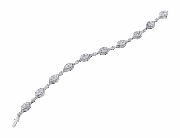 Bracelets CJ Charles Jewelers 18k White Gold Diamond MarquiseShaped Bracelet Bracelets CJ Charles Jewelers 18k White Gold Diamond MarquiseShaped Bracelet