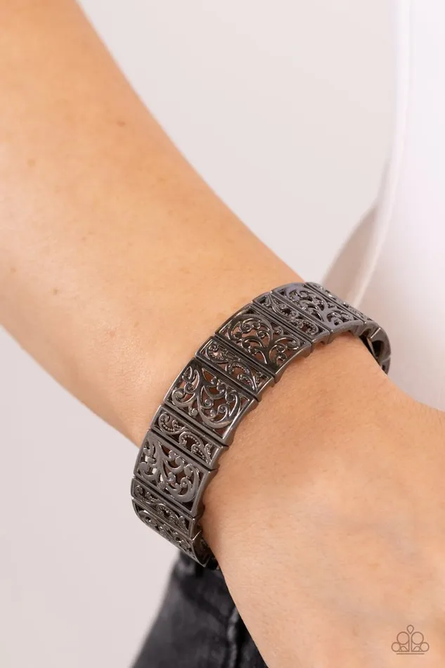 Bracelets Paparazzi Bracelet Gondola Gardens Black Paparazzi Jewelry