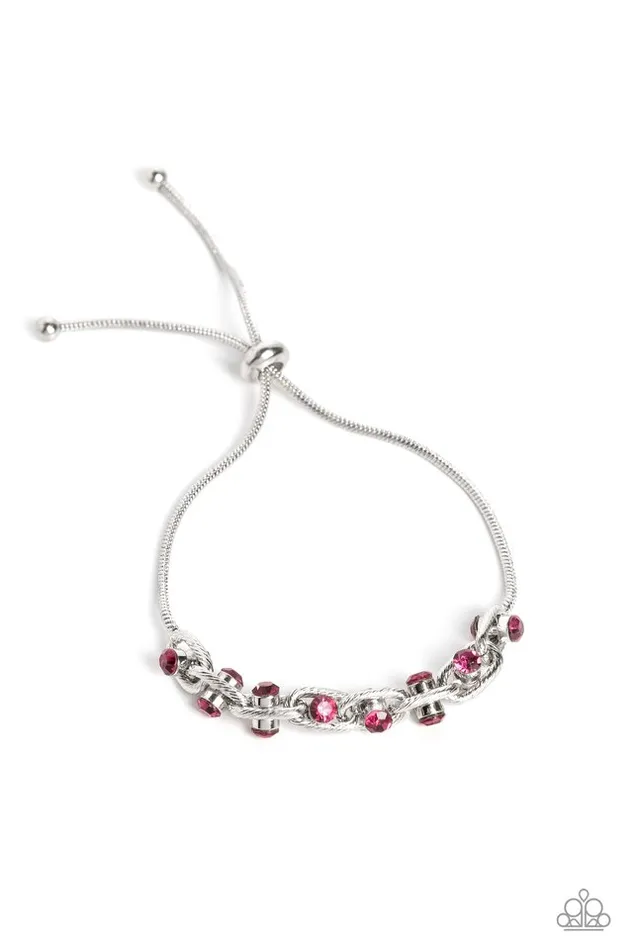 Bracelets Paparazzi Jewelry Paparazzi Bracelet Intertwined Illusion Pink