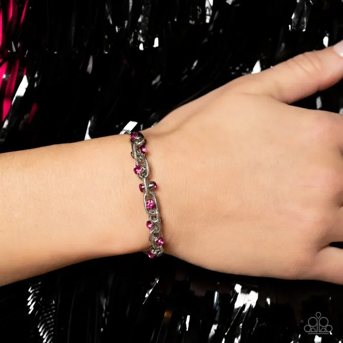 Bracelets Paparazzi Jewelry Paparazzi Bracelet Intertwined Illusion Pink