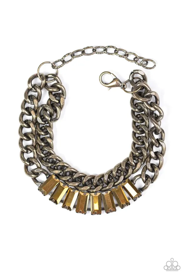 Bracelets Paparazzi Jewelry Paparazzi Bracelet Plunge Into Grunge Brass