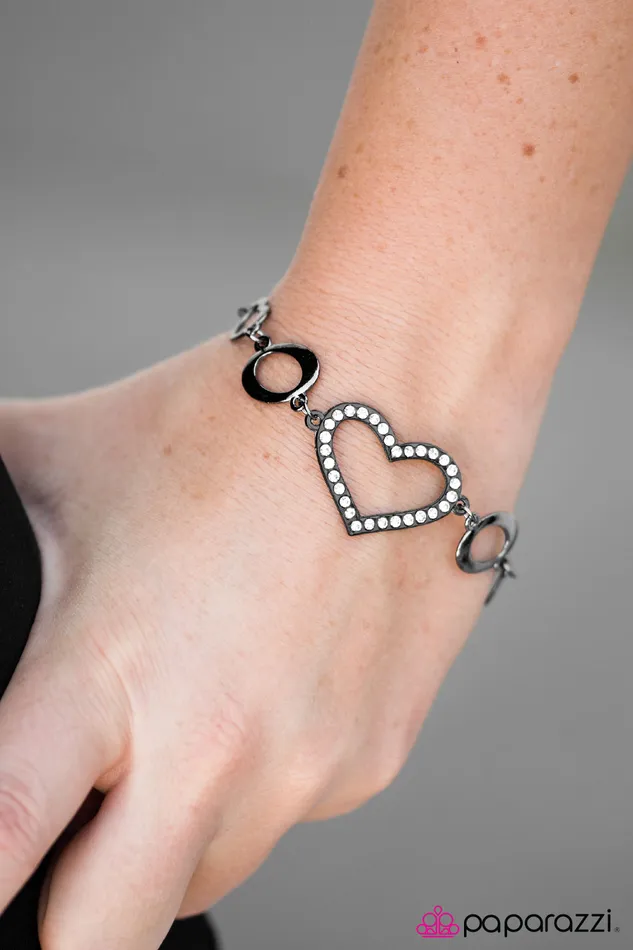 Bracelets Paparazzi Jewelry Paparazzi Bracelet Wearing My Heart on My Sleeve Black