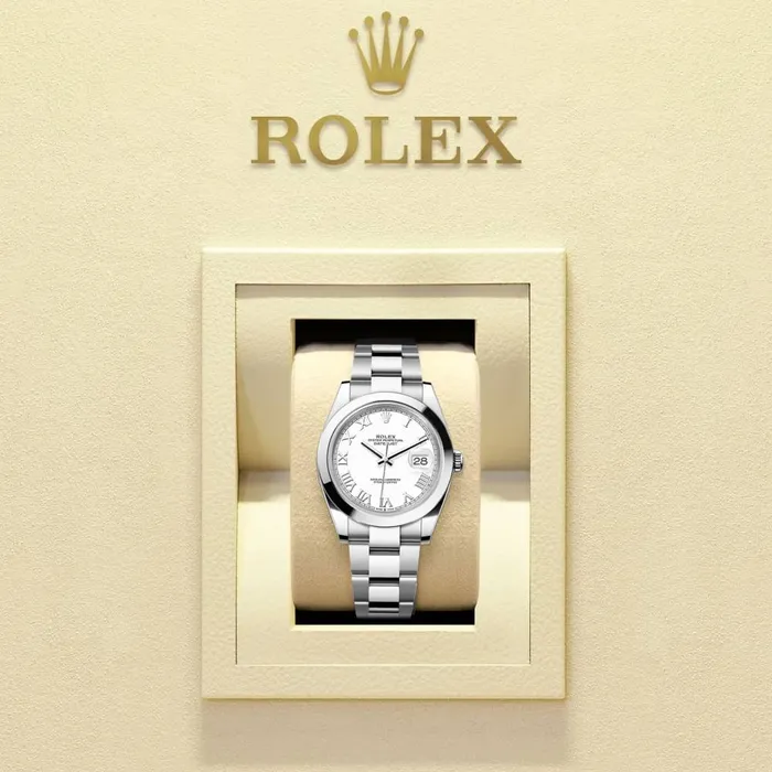 Bracelets Rolex Datejust 41mm Ref 1263000015 White Dial Stainless Steel Oyster Bracelet Mens Watch Rolex