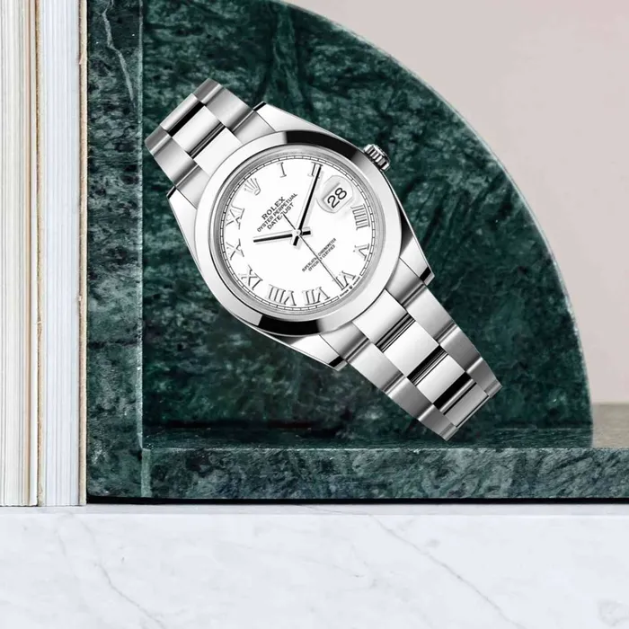 Bracelets Rolex Datejust 41mm Ref 1263000015 White Dial Stainless Steel Oyster Bracelet Mens Watch Rolex