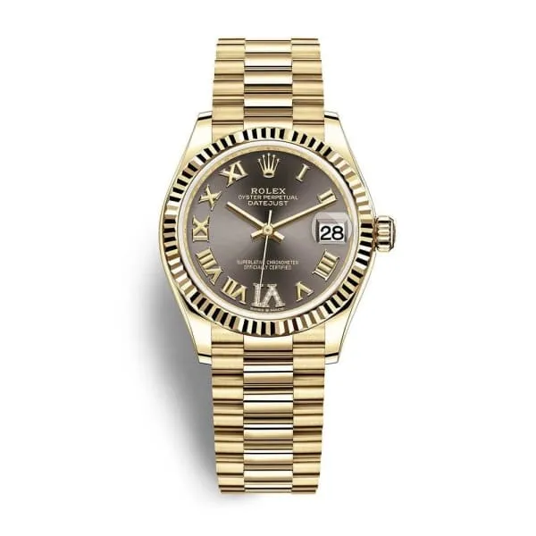 Bracelets Rolex Rolex Datejust 31mm Ref 2782780032 Grey Dial 18K Yellow Gold President Bracelet Womens Watch Bracelets Rolex Rolex Datejust 31mm Ref 2782780032 Grey Dial 18K Yellow Gold President Bracelet Womens Watch