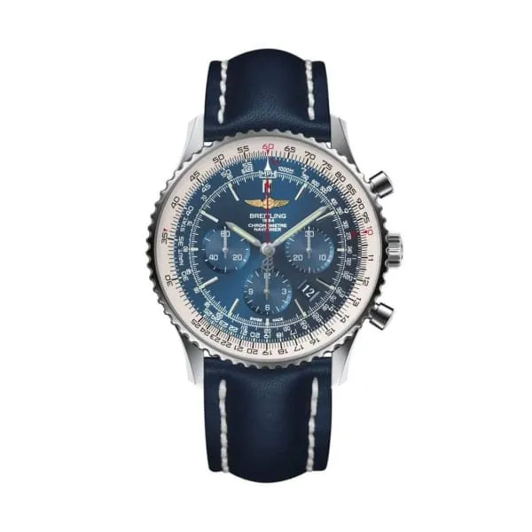 Breitling Navitimer 46mm Watch Ref AB012721C889 Blue Chronograph Dial Blue Leather Strap Breitling Watches Breitling Navitimer 46mm Watch Ref AB012721C889 Blue Chronograph Dial Blue Leather Strap Breitling Watches