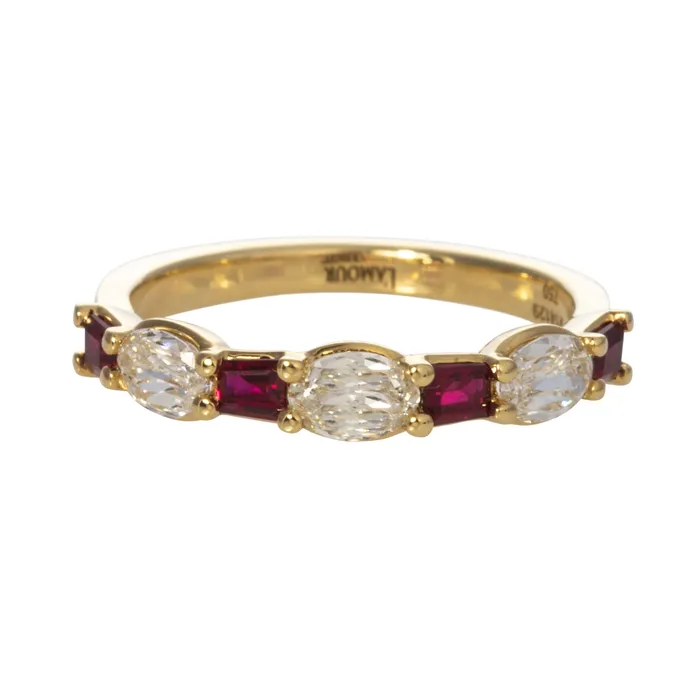 Christopher Designs Rings 58ctw LAmour Crisscut Oval Baguette Ruby 7Stone Band Christopher Designs Rings 58ctw LAmour Crisscut Oval Baguette Ruby 7Stone Band