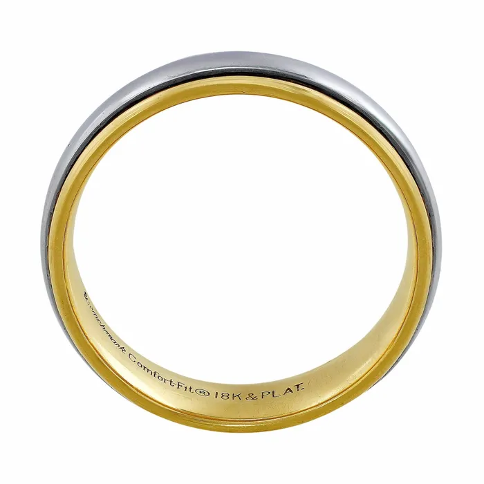 CJ Charles Jewelers Rings 18kt Yellow Gold Platinum Mens Band