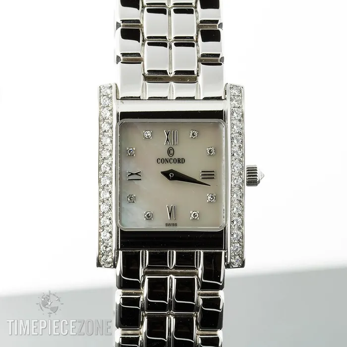 Concord Watches Concord La Tour Watch 14K White Gold MOP Dial Diamonds 20 x 25mm Quartz FINAL SALE Concord Watches Concord La Tour Watch 14K White Gold MOP Dial Diamonds 20 x 25mm Quartz FINAL SALE