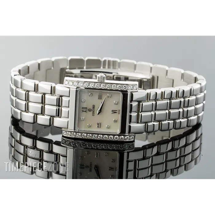 Concord Watches Concord La Tour Watch 14K White Gold MOP Dial Diamonds 20 x 25mm Quartz FINAL SALE Concord Watches Concord La Tour Watch 14K White Gold MOP Dial Diamonds 20 x 25mm Quartz FINAL SALE