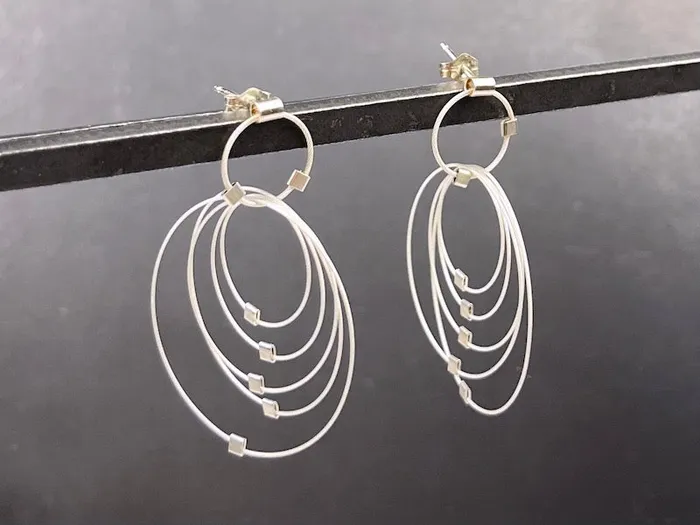 Convegence Post Earrings in Bright Silver Meghan Patrice Riley Earrings