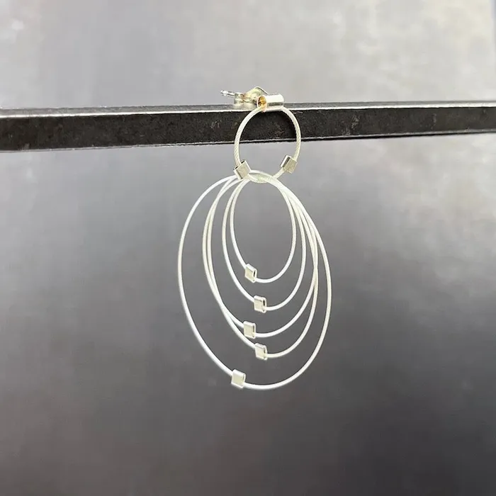 Convegence Post Earrings in Bright Silver Meghan Patrice Riley Earrings