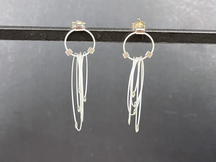 Convegence Post Earrings in Bright Silver Meghan Patrice Riley Earrings