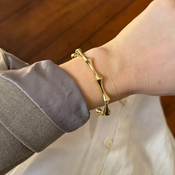 Croghans PreStyled Sets 18K Yellow Gold Italian Bamboo Bangle