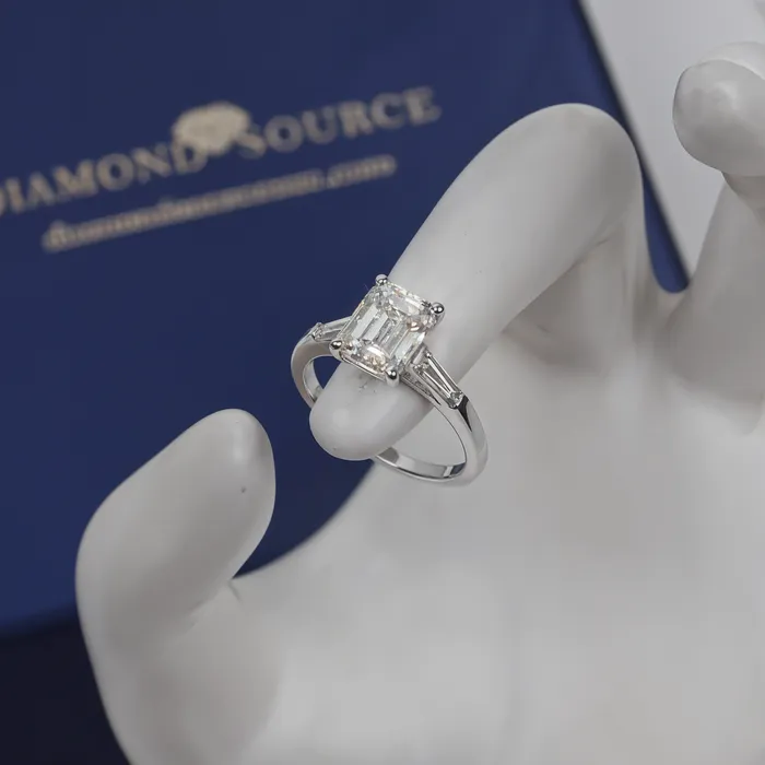 Diamond Source NYC Rings 190ct Emerald Cut GIA Certified Engagement Ring in Platinum ENG1757500