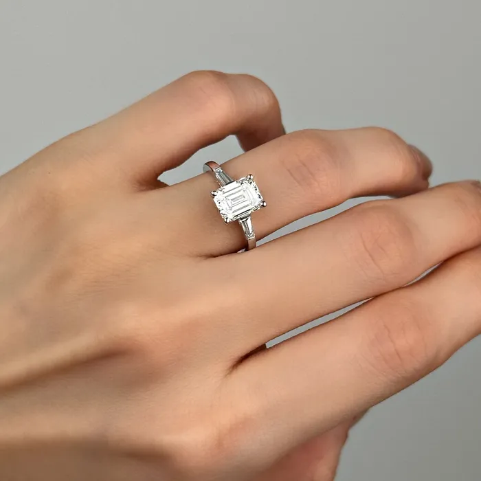 Diamond Source NYC Rings 190ct Emerald Cut GIA Certified Engagement Ring in Platinum ENG1757500