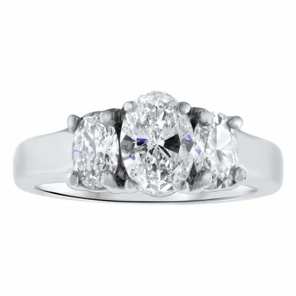 Diamond Source NYC Rings 3 Stone Diamond Ring Set in 14K White Gold 150ct tw Oval Cut Natural Diamonds Diamond Source NYC Rings 3 Stone Diamond Ring Set in 14K White Gold 150ct tw Oval Cut Natural Diamonds