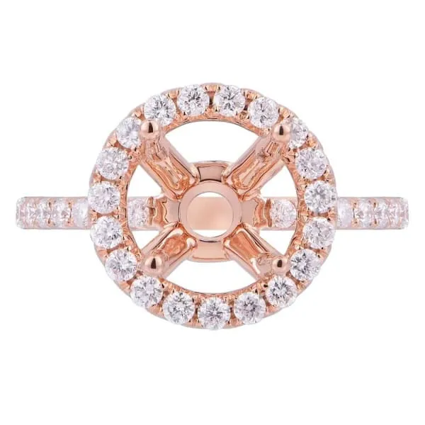 Diamond Source NYC Rings Classic elegant halo setting 18k rose gold ring 85ct diamonds KR12106XD200 Diamond Source NYC Rings Classic elegant halo setting 18k rose gold ring 85ct diamonds KR12106XD200