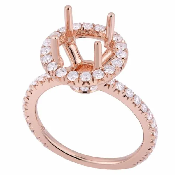 Diamond Source NYC Rings Classic elegant halo setting 18k rose gold ring 85ct diamonds KR12106XD200 Diamond Source NYC Rings Classic elegant halo setting 18k rose gold ring 85ct diamonds KR12106XD200
