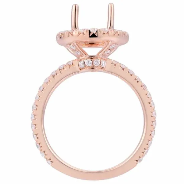 Diamond Source NYC Rings Classic elegant halo setting 18k rose gold ring 85ct diamonds KR12106XD200 Diamond Source NYC Rings Classic elegant halo setting 18k rose gold ring 85ct diamonds KR12106XD200