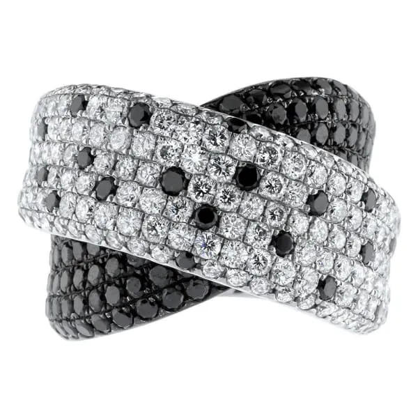 Diamond Source NYC Rings Natural Round Brilliant Diamond Cluster Ring W Black Diamonds Set in 18K White Gold 400ct tw Diamond Source NYC Rings Natural Round Brilliant Diamond Cluster Ring W Black Diamonds Set in 18K White Gold 400ct tw