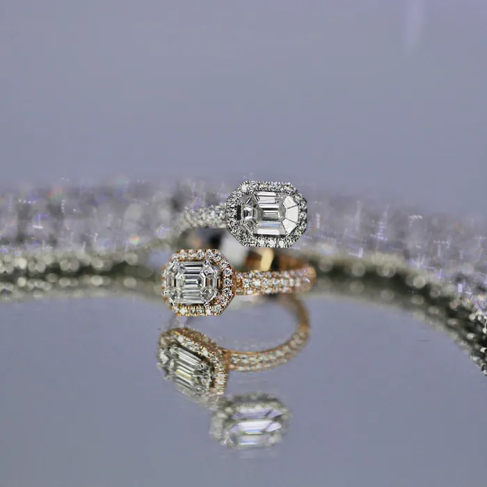 Diamond Source NYC Rings Round Brilliant Baguette Diamond Fashion Ring Set in 18K White Gold 151ct tw Diamond Source NYC Rings Round Brilliant Baguette Diamond Fashion Ring Set in 18K White Gold 151ct tw