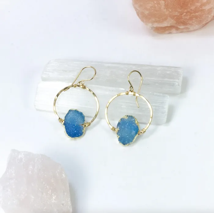 Druzy Silhouette Earrings Laura J Designs Earrings
