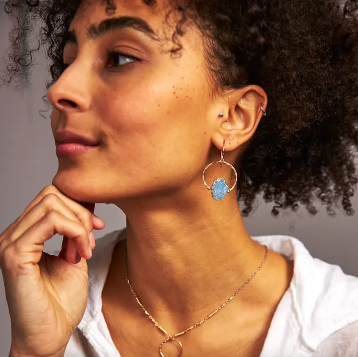 Druzy Silhouette Earrings Laura J Designs Earrings