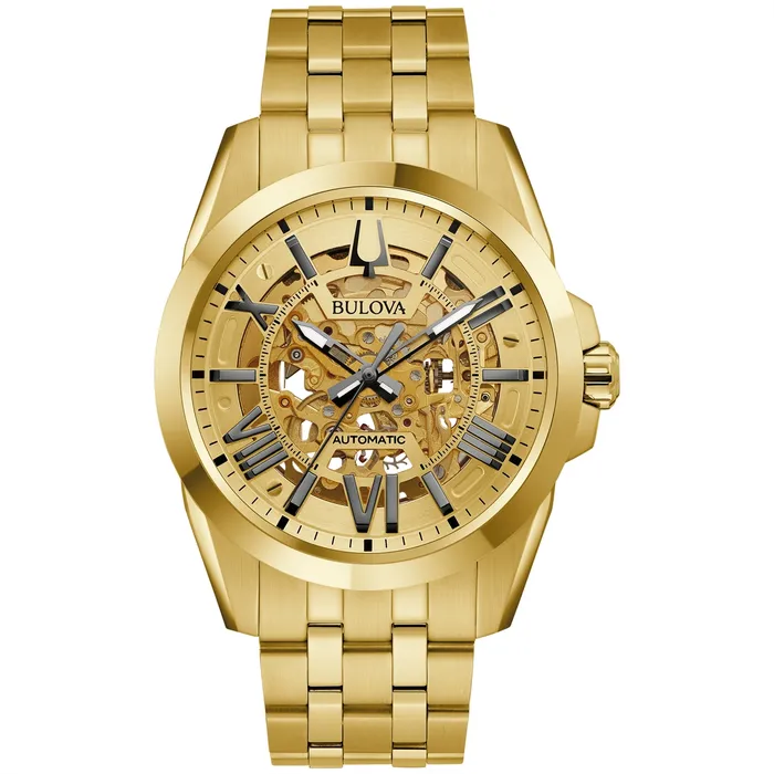 Earrings Bulova Sutton Classic GoldTone Steel 43mm Automatic Bulova