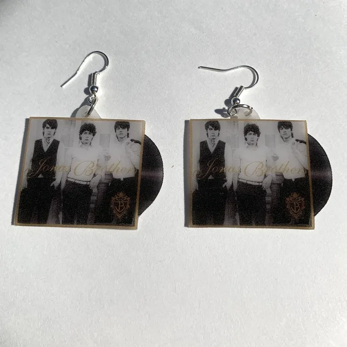 Earrings Jonas Brothers Self Titled Vinyl Album Handmade Earrings Sam Makes Things