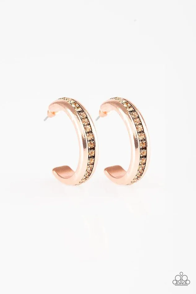 Earrings Paparazzi Earring 5th Avenue Fashionista Copper Paparazzi Jewelry