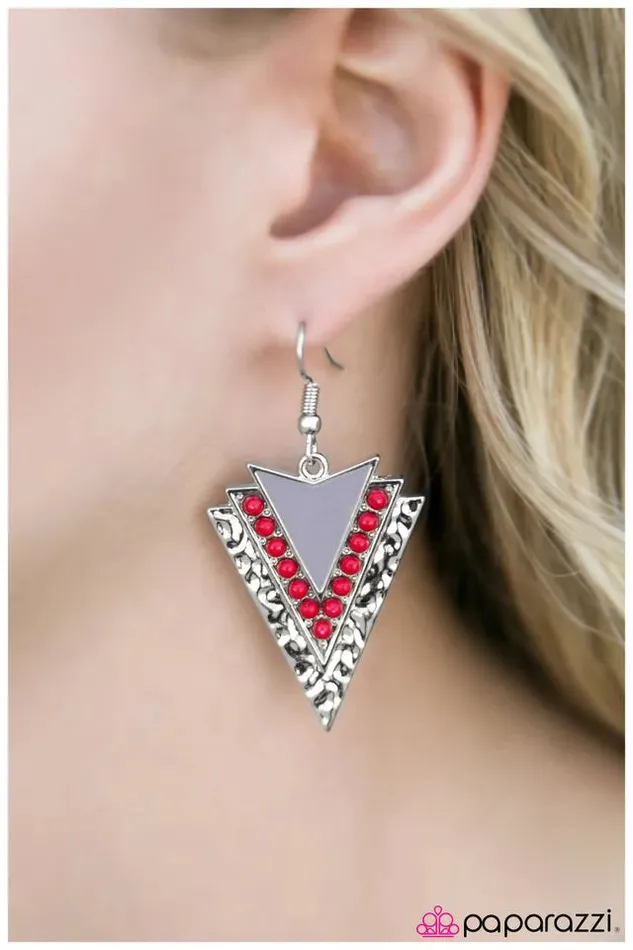Earrings Paparazzi Earring Breakout Artist Red Paparazzi Jewelry